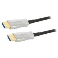 Cable Hdmi 2.0,Optical plug,both sides 30M black silver  Qoltec-50474 50474