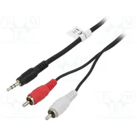 Cable Jack 3.5Mm 3Pin plug,RCA plug x2 1.5M black  Ak-510300-015-S