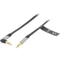 Cable Jack 3.5Mm plug,Jack angled plug 0.5M black  Banhd