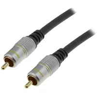 Cable Rca plug,both sides 0.5M Plating gold-plated black  Tcv3010-0.5