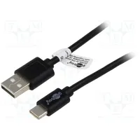 Cable Usb 2.0 A plug,USB C plug nickel plated 1.8M black  Usb.c-M/A-M-018 55468