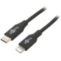 Cable Usb 2.0 Apple Lightning plug,USB C plug 0.5M black  Usbc-Light/0.5Bk 39428