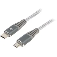 Cable Usb 2.0 B micro plug,USB C plug 1.5M white-grey  Cc-Usb2B-Cmmbm-1.5 Cc-Usb2B-Cmmbm-1.5M