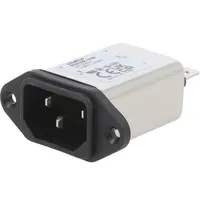 Connector Ac supply socket male 10A 250Vac C14 E -2585C  Fn9222R-10-06