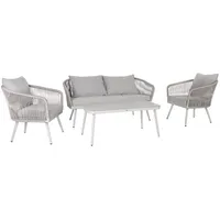 Dārza mēbeļu komplekts Ecco galds, dīvāns un 2 krēsli, pelēks  21175 4741243211759