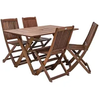 Dārza mēbeļu komplekts Modena galds un 4 krēsli, meranti  K08532 4741617102683