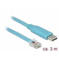 Delock Adapter Usb 2.0 Type-A male  1 x Serial Rs-232 Rj45 3.0 m blue 63289