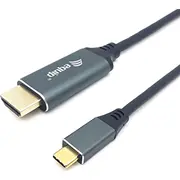 Equip 133417 video kabeļu aksesuārs 3 m Usb Veids-C Hdmi Type A Standard Pelēks, Melns  4015867228722