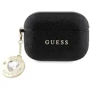 Guess case for Airpods Pro 2 Guap2Pgehcdk black Fixed Glitter W  Heart Diamond Charm 3666339171216