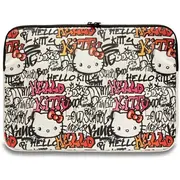 Hello Kitty Sleeve Hkcszpdgpte 14 beżowy beige Zip Pu Tags Graffiti  3666339190415