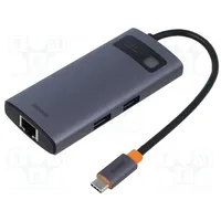 Hub Usb Rj45 socket,USB A socket x3,USB C black 0.17M  Bs-Oh067 Wkwg070113