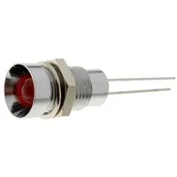 Indicator Led recessed red Ø8.2Mm Ip40 for Pcb brass  Smzs080