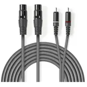 Kabelis Nedis 2X Xlr F - Rca M 1.5M  Coth15230Gy15 5412810295845