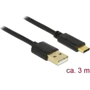Kabelis Usb2.0 Type-A  Type-C, 3.0M, Delock 85209 4043619852093