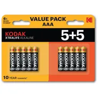 Kodak Xtralife Alkaline Aaa / 1.5V Baterijas 10Gb.  30423466 887930423464 Balkodbat0050