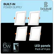 Komplekts 4 gabali kvadrāt formas Led paneļi 6W 3000K 118X118X29Mm ar iebūvētu vadības bloku  Dwns-6Ww-Set-4 3100000776473