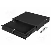 Drawer 2U black screw Standard 19 90Kg Y 88Mm X 360Mm  Ak-2001-B