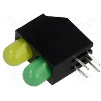 Led in housing yellow/yellow green 5Mm No.of diodes 2 30Ma  Osyghx5F64X-5F2A