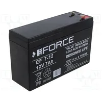 Re-Battery acid-lead 12V 7Ah Agm maintenance-free Ef  Accu-Ef7-12T1/Ecf Ef7-12