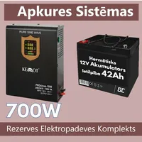Rezerves Elektropadeves Komplekts Apkures Sistēmai Ups 700W  12V 42Ah akumulators Inv70042Ah-Kowall 3100001267628