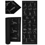 Riff Pvc Fitnesa / jogas paklājiņš ar vingrinājumu plānu 173X61Cm Black  Rf-Fit-Matt 4752219009423