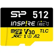 Memory card Silicon Power Inspire 512 Gb Microsdxc V30 Uhs-I U3 A2 4K  adapter Sp512Gbstxla2V1Nsp 4713436158332 Wlononwcrolsf