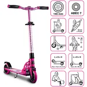 Six Degrees Aluminium Scooter skrejritenis 145 mm, rozā  Au 584 4260341185842