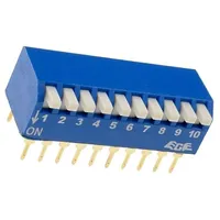 Switch Dip-Switch Poles number 10 On-Off 0.05A/12Vdc Pos 2  Dp-10