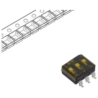 Switch Dip-Switch Poles number 3 Off-On 0.025A/24Vdc Pos 2  Esd103Ldz