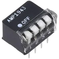 Switch Dip-Switch Poles number 4 Off-On 0.0025A/24Vdc Pos 2  1-5435802-5