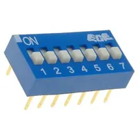 Switch Dip-Switch Poles number 7 On-Off 0.025A/24Vdc Pos 2  Edg107S