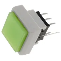 Switch keypad Pos 2 Dpdt 0.1A/30Vdc green Led Tht 1.5N  Pb6133Fal-3