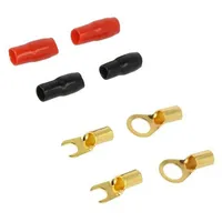 Terminal terminal set insulated black,red on cable,crimped  Terminal-Set-8Ga