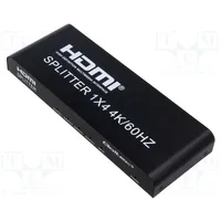 Splitter Hdcp 2.2,Hdmi 2.0 black Input Dc socket,HDMI socket  Qoltec-51799 51799