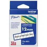 Tze-M31 uzl. lente - melns uz matētu caurspīdīgu, 12Mm  Tzem31 4977766691383