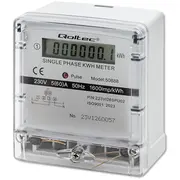 Vienfāzes elektroenerģijas patēriņa skaitītājs  60A 230V Liels 61 Lcd displejs Qoltec Eb744266206 310000224022