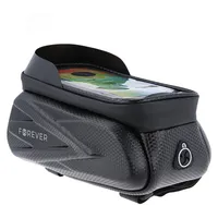 Waterproof bike frame bag with shell sides and phone holder Forever Outdoor black  Bike00038 5900495982285