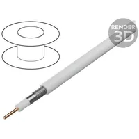 Wire coaxial Rg6 solid Cu Pvc white 100M Øcable 7Mm  Dk-Rg6-1