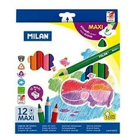 Zīmuļi krāsainie 12 krāsas Maxi trīsstūrveida,  Milan Mil01793