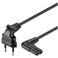 Goobay  97350 Euro connection cord, both ends angled Black male Type C Cee 7/16 Device socket C7 4040849973505