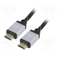 Cable Hdmi 1.4 plug,both sides textile 7.5M black 30Awg  Ccb-Hdmil-7.5M