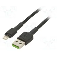 Cable Usb 2.0 Apple Lightning plug,USB A plug 2M black 2.4A  Gc-Kabgc12 Kabgc12