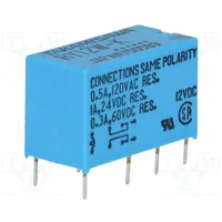 Relay electromagnetic Dpdt Ucoil 12Vdc 1A 0.5A/120Vac Pcb  Ry-12W-K