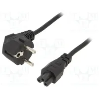 Cable 3X0.75Mm2 Cee 7/7 E/F plug angled,IEC C5 female Pvc  Pc-186-Ml12