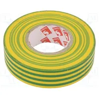 Tape electrical insulating W 19Mm L 25M Thk 0.15Mm rubber  Scapa-6022-19/25Yg Taśma 6022 19Mm/25M Żółto-Zielona