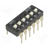 Switch Dip-Switch Poles number 6 On-Off 0.1A/24Vdc Pos 2  Eah106E Ndi-06H-V