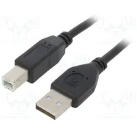 Cable Usb 2.0 A plug,USB B plug gold-plated 4.5M black  Ccp-Usb2-Ambm-15
