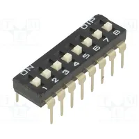 Switch Dip-Switch Poles number 8 On-Off 0.1A/24Vdc Pos 2  Eah108E Ndi-08H-V
