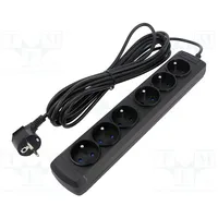 Plug socket strip supply Sockets 6 250Vac 10A black  Arcolor6/50/Cz