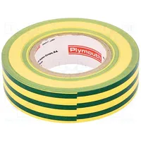 Tape electrical insulating W 19Mm L 20M Thk 0.15Mm rubber  Plh-N12-19-20/Yg N-12 Pvc 19Mmx20M Y/G